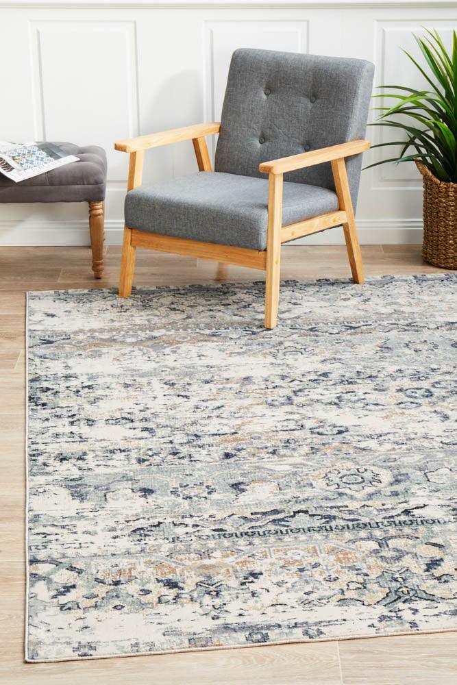 Traditional Blue Rugs Avantika Segments Traditional Blue Rug – Aladdin Rugs NZ
