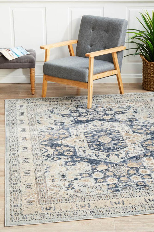 Avantika Brushed Traditional Blue Rug