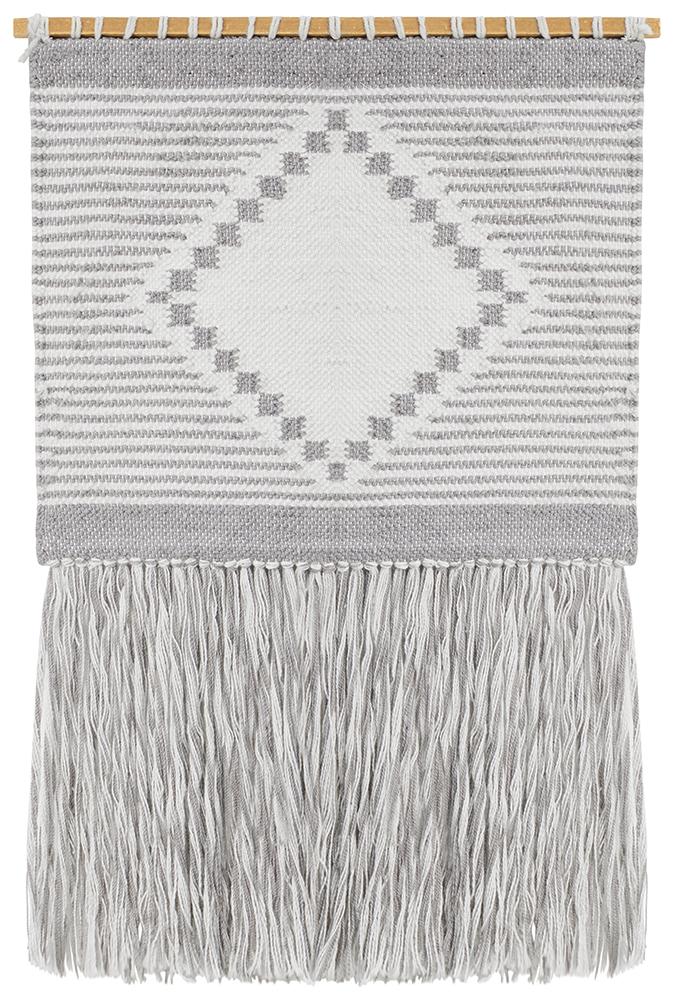 Aladdin Rugs NZ Home Dove Scandi Flatwoven Fringed Wall Hanging