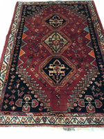 HAND KNOTTED PERSIAN SHIRAZ RUG 156X108 CM
