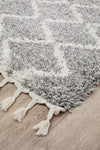 Lily Silver Fringed Runner Rug