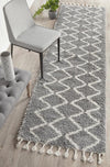 Bella Silver Fringed Runner Rug