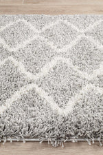 Bella Silver Fringed Runner Rug