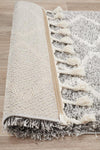 Bella Silver Fringed Runner Rug