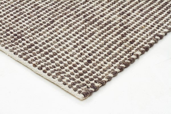 Hand Made  Felted Wool Rug Brown Natural