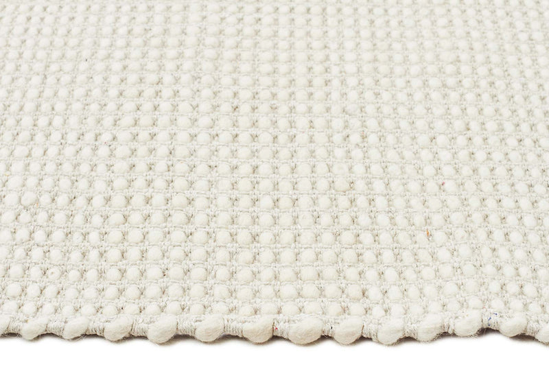 Hand Made  Felted Wool Rug White Natural