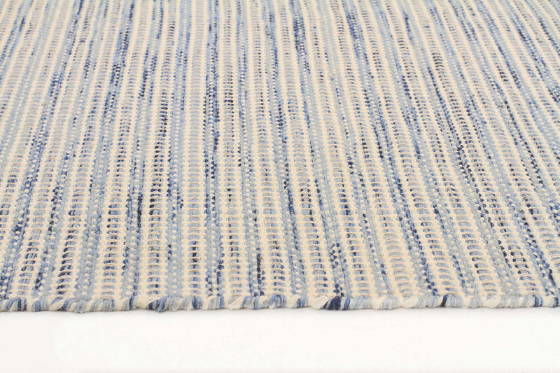 Hand Made Wool Blue Flat weave Rug