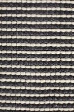 Sasha Wool Striped Rug Black White