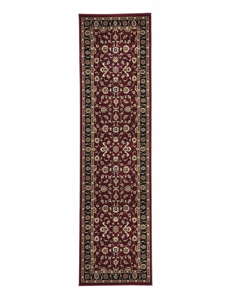 Sydney Classic Rug Runner Red with Black Border