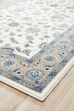 Persian Nain Design  Rug White with Beige Border