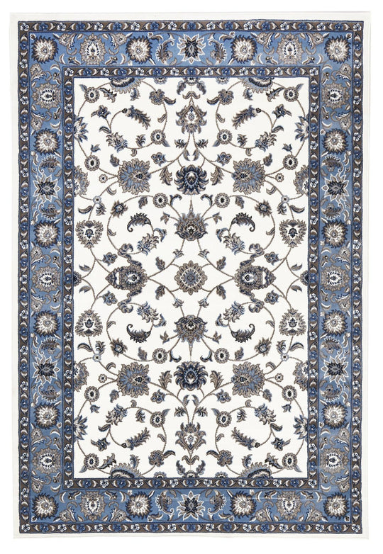 Persian Nain Design  Rug White with Blue Border