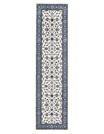 Persian Nain Design  Classic Rug Runner White with Blue Border