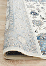 Persian Nain Design  Rug White with Blue Border