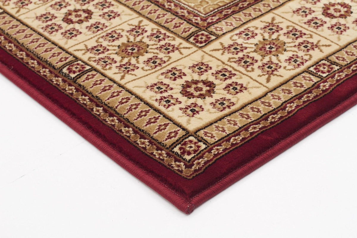 Sydney Traditional Panel Pattern Rug Burgundy - aladdinrugs - 2