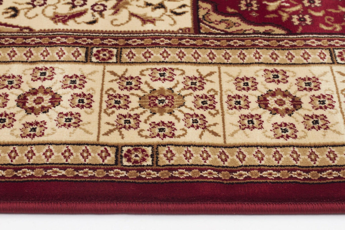 Sydney Traditional Panel Pattern Rug Burgundy - aladdinrugs - 3