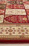Persian design Traditional Panel Pattern Rug Burgundy