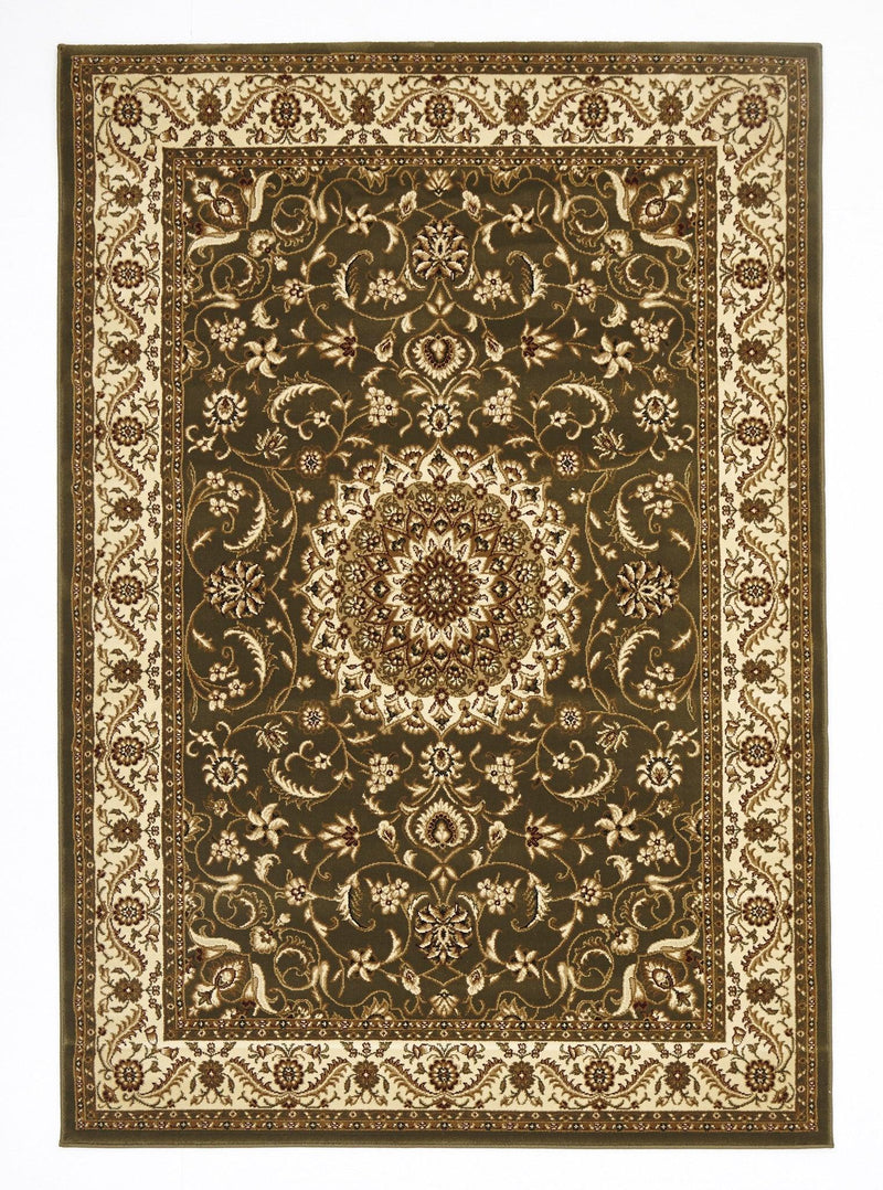 Sydney Medallion Rug Green with Ivory Border - aladdinrugs - 1
