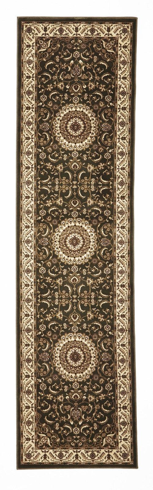 Sydney Medallion Rug Green with Ivory Border - aladdinrugs - 6