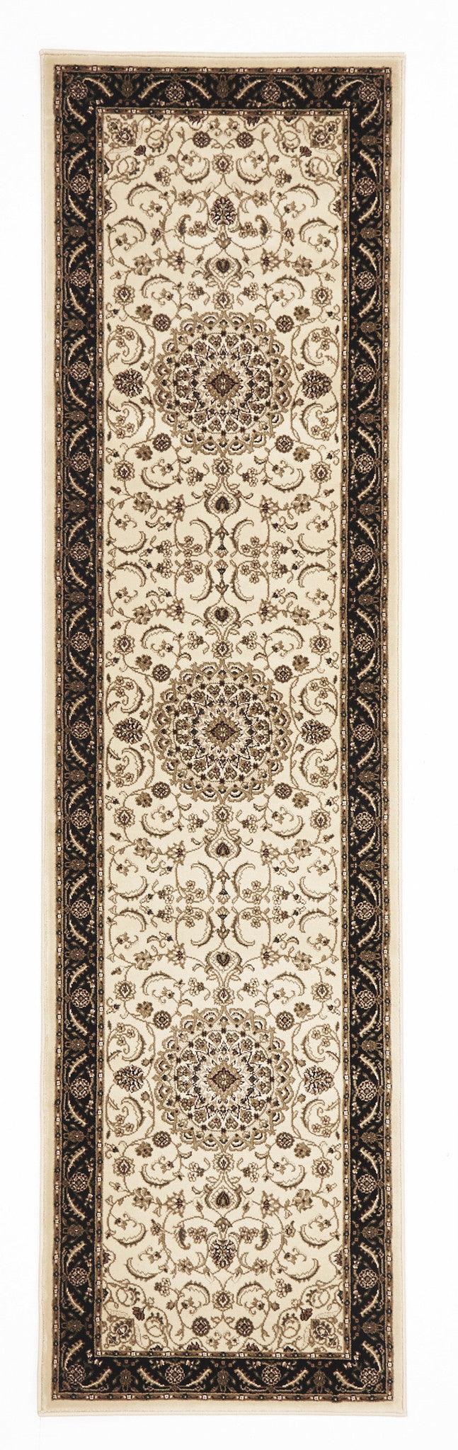 Sydney Medallion Rug Ivory with Black Border - aladdinrugs - 5