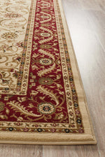 Medallion Design Rug Ivory with Red Border