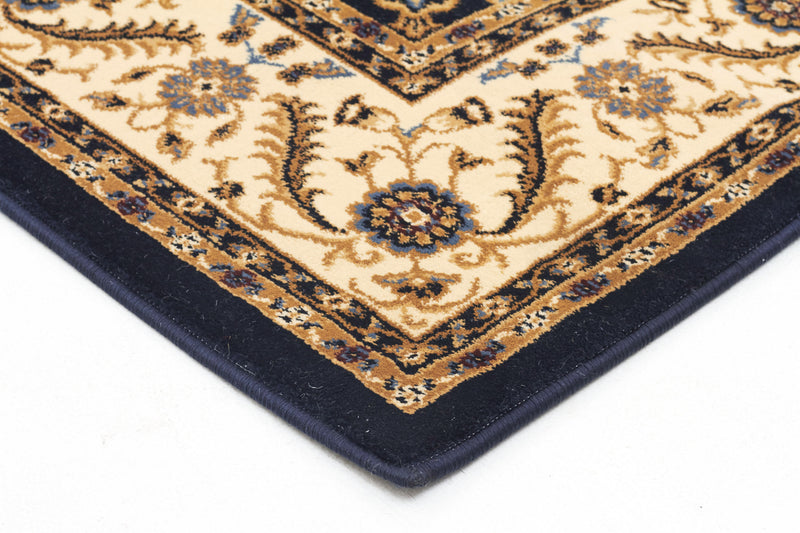 Sydney Medallion Rug Blue with Ivory Border - aladdinrugs - 2