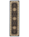Persian design  Medallion Rug Runner Blue with Ivory Border