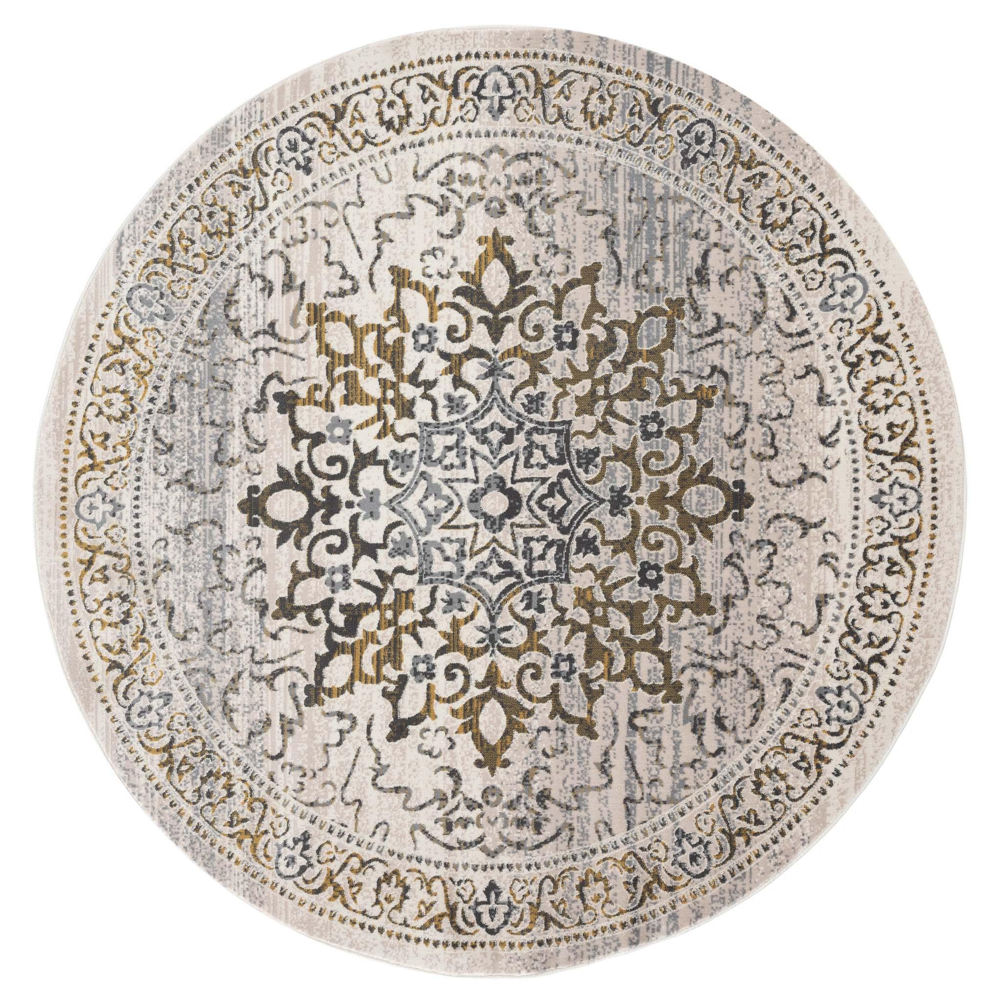 Aladdin Styled Rugs Sahar Vintage 892 Gold Round – Aladdin Rugs NZ