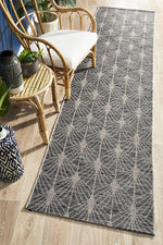 Terrace Fern Trellis Rug Black Runner