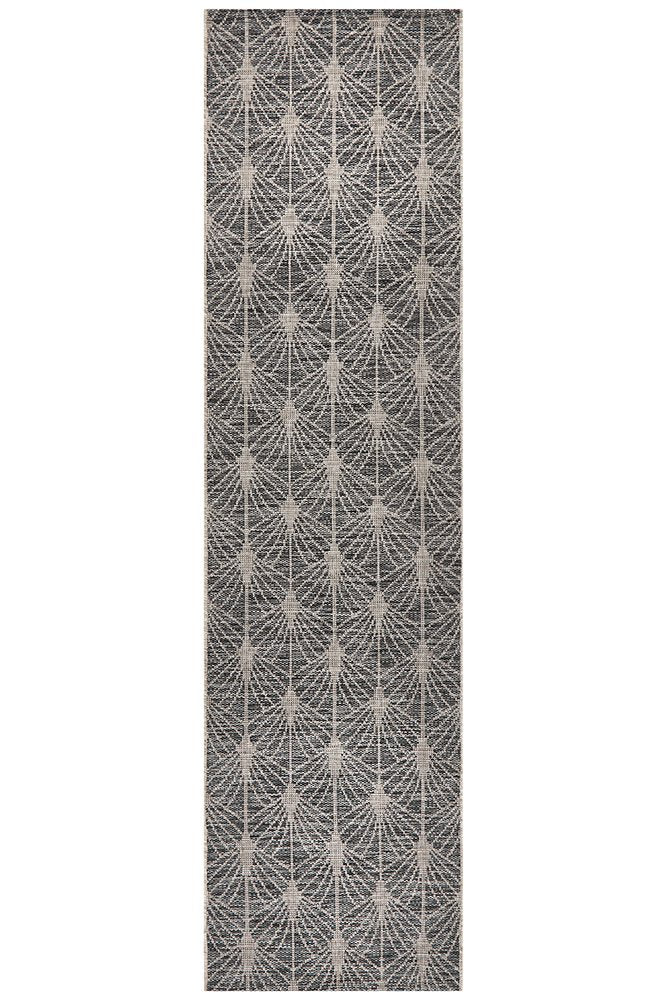 Terrace Fern Trellis Rug Black Runner