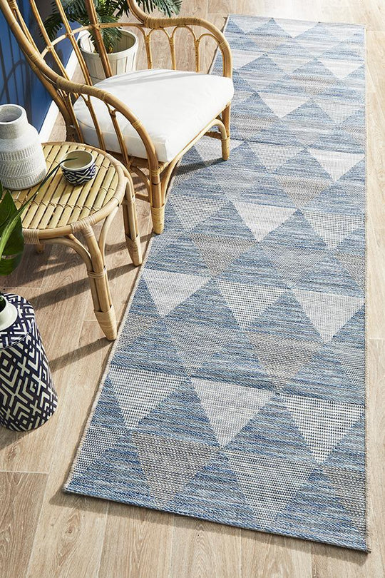 Terrace Geo Rug Blue Runner