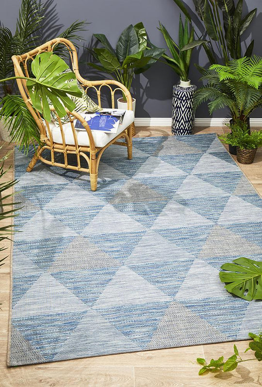 Terrace Geo Rug Blue