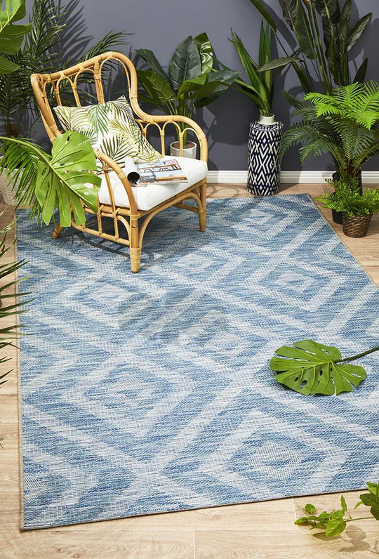 Terrace Cain Rug Blue