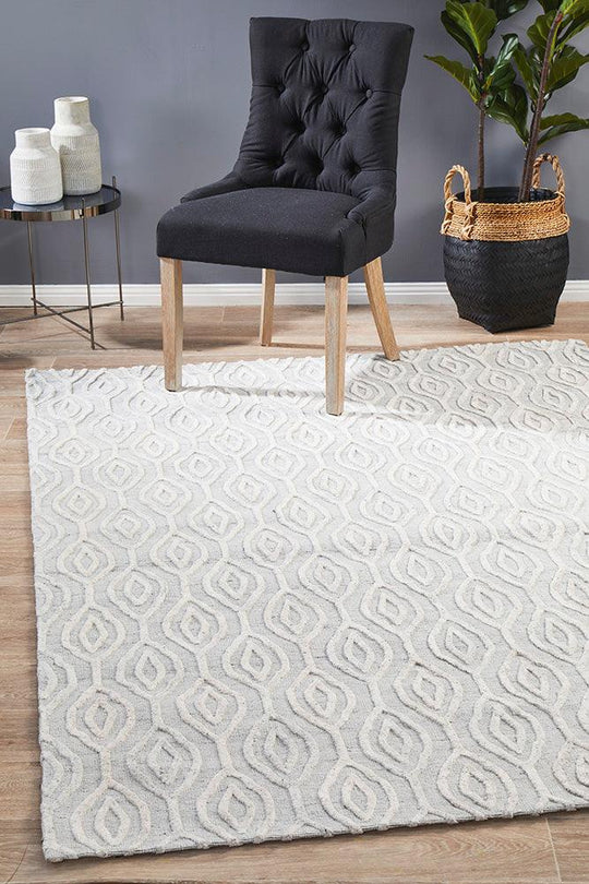 Visions Winter Grey Brush Modern Rug